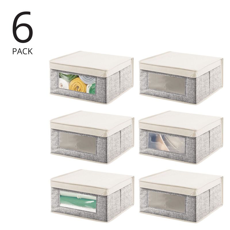 mDesign Medium Fabric Closet Storage Box with Front Window/Lid, 2 of 10