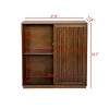 INFURNIC Decorative Storage Cabinets Mid Century Sideboard with Sliding Doors and Solid Wood Decorative Strips, Brown, 31.75"*11.88"*32.63" - 4 of 4