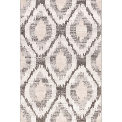 Nuloom Eliise Faded Trellis Machine Washable Indoor Area Rug Light Gray 3' 8" x 6'