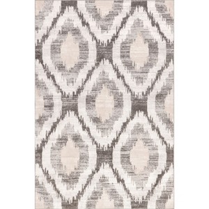Nuloom Eliise Faded Trellis Machine Washable Indoor Area Rug Light Gray 3' 8" x 6' - 1 of 4