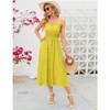 Coolmee Women's Dress Casual Summer Spaghetti Strap Dress Button Down Sleeveless A Line Beach Swing Midi Sundress - 4 of 4