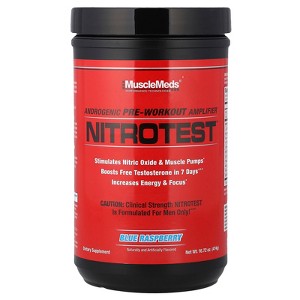 MuscleMeds Nitrotest™, Androgenic Pre-Workout Amplifier, Blue Raspberry, 16.72 oz (474 g) - 1 of 4