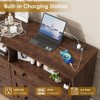 6 Drawer Dresser for Bedroom with Led Light and Charging Station, Wide Dresser with 2 Open Storage, Closet Organizer TV Stand for Bedroom, Living Room - 4 of 4