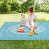 Outdoor Plastic Straw Rug Waterproof Patio Rug Reversible Medallion Carpet, Foldable Portable Camping Mat with Storage Bag, Carpet for Balcony - 4 of 4