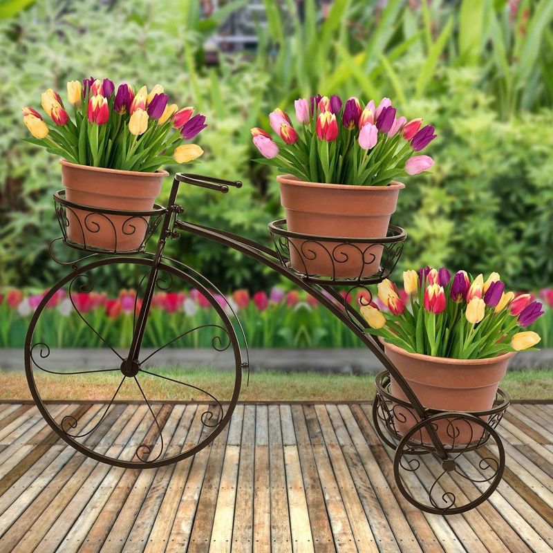 Sorbus Tricycle Plant Stand - Flower Pot Cart Holder - Ideal for Home, Garden, Patio - Great Gift for Plant Lovers (Bronze), 5 of 10