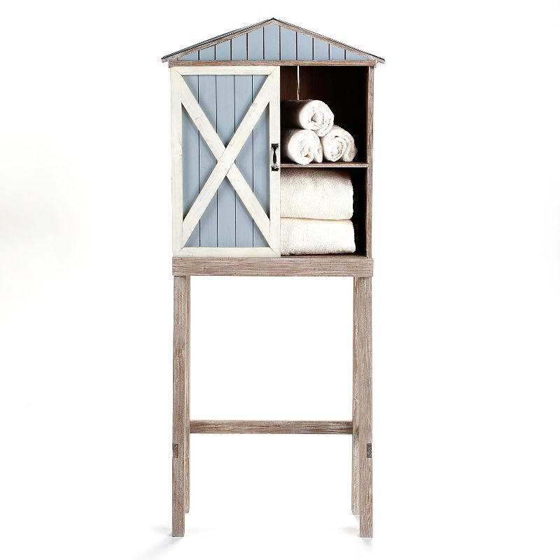 The Lakeside Collection Rustic Barn Door Over the Toilet Storage Cabinet for the Bathroom, 3 of 9