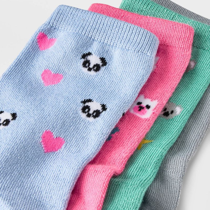 Girls' 4pk Super Soft Panda Crew Socks - Cat & Jack™ , 4 of 5