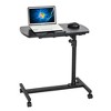 KTMBDW Small Standing Desk Mobile Portable Rolling Laptop PC Table on Wheels Adjustable Height Computer Workstation for Home Office, White - 2 of 4