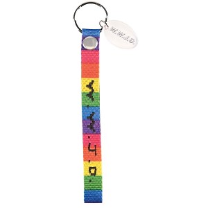 Dicksons WKC-16 W.W.J.D Rainbow Colors 10 Inches In Length Woven Polyester Wristlet Key Ring Keychain - 1 of 1