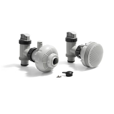 Intex 26004E Above Ground Swimming Pool Inlet Air Water Jet Replacement Part Kit; Includes Plunger Valve, Strainer Connector, Strainer Grid, etc.