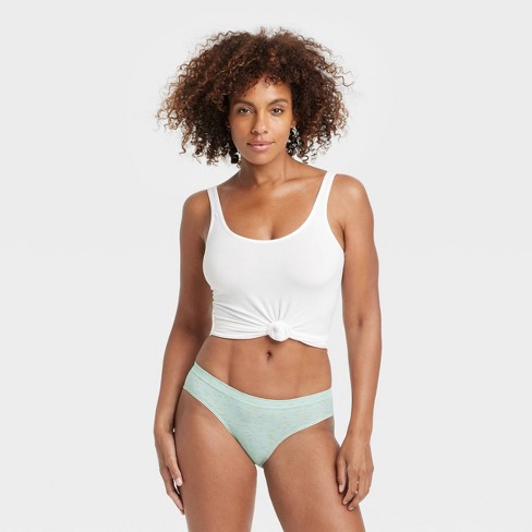 Women's Seamless Bikini Underwear - Auden™ Green Confetti XS
