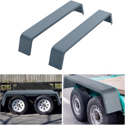2 Pack Tandem Axle Trailer Fenders Fit 13"-15" Tires, Heavy Duty Steel Double Axle Trailer Fenders