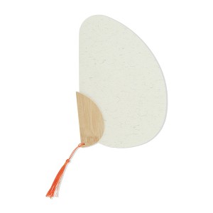 Unique Bargains Portable Double-Sided Short Handle Round Xuan Paper Plover Folding Fan 1 Pc - 1 of 4