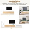 Chic Crate - 74"-126" Extendable TV Stand w/ 3-Shelf Storage & Sliding Top - Adjustable Media Console for 110" TVs - Glacier White - 4 of 4