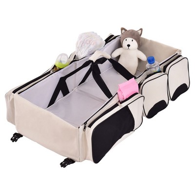 Costway 3 in 1 Portable Infant Baby Bassinet Diaper Bag Changing Station Nappy Travel