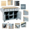 ELJGET Kitchen Island with Storage Rolling Kitchen Cart Storage Cart with Drop Leaf Countertop, Storage Cabinet and 3 Drawers for Dinning Room - 4 of 4