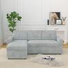 85"W 3 Seater Chenille Upholstered Sleeper Sofa with Storage Chaise, Square Handrail with Pull and Copper Nail, 4Q -ModernLuxe - 2 of 4