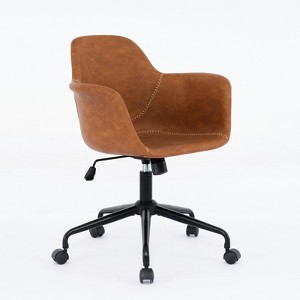 Vatros Mid-Century Modern Office Chair Rolling Swivel Height Adjustable Office Chair with Arms - 1 of 4