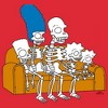 Men's The Simpsons Skeleton Family Couch T-Shirt - 2 of 4