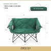 Arrowhead Outdoor Portable Folding Double Duo Camping Chair Loveseat Couch w/ 2 Cup & Wine Glass Holder, Supports up to 500lbs (Forest Green) - 3 of 4