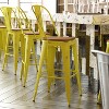 Flash Furniture Carly Commercial Grade 30" High Metal Indoor-Outdoor Bar Height Stool with Back and Polystyrene Seat - 2 of 4