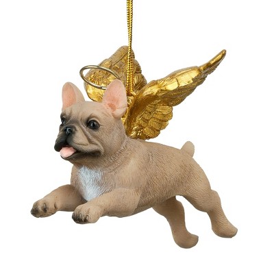 Design Toscano Honor the Pooch: French Bulldog Holiday Dog Angel Ornament
