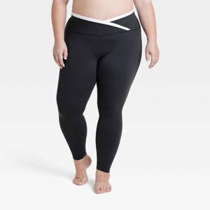 Women's Everyday Soft High-Rise Piped V-Waistband 7/8 Leggings - All In Motion™ - 1 of 3