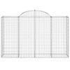 vidaXL Galvanized Iron Arched Gabion Basket - Durable, Corrosion-Resistant Outdoor Stone Cage Retaining Wall for Garden Decor - 3 of 4