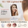 COSMIRROR Lighted Makeup Tabletop Mirror with 3 Color 72 LED Lights and 10X Magnifying, Dual Power Supply, 180～ Rotation,White - 2 of 4