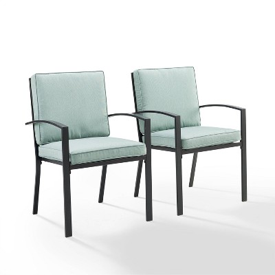 Kaplan 2pk Outdoor Dining Chair Mist/Oil Rubbed Bronze - Crosley