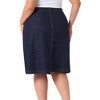 Agnes Orinda Women's Plus Size Denim Button Front High Waist A-Line Midi Casual Jean Skirt - 4 of 4