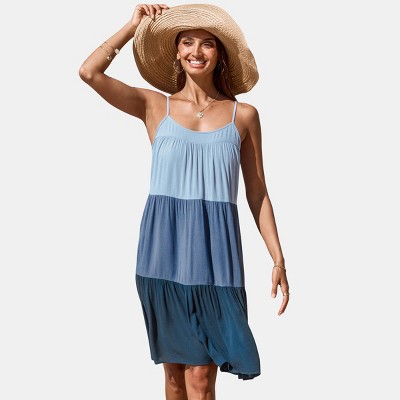 Women's Colorbloack A-line Cover Up Midi Dress - Cupshe