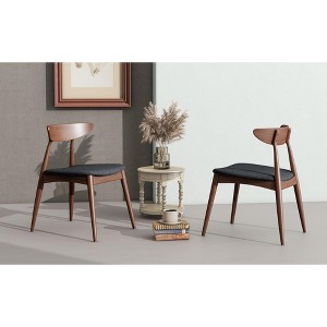 CAVINAS Dining Chairs Kitchen Chairs Set of 2 Mid-Century Modern Chair with Wood Legs Fabric Accent for Kitchen, Bedroom - 1 of 4