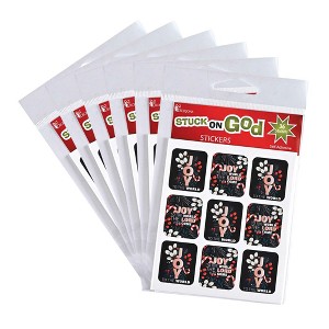 Dickson's Stuck On God - Joy to The World The Lord Has Come - Black/Red Paper Self-Adhesive Square Stickers - 1 of 1