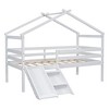 NicBex Twin Size Loft Bed with Slide & Ladder,Low Loft Bed Frame with Guardrails & House Roof Frame,Bed Frame for Kids,Box Spring Not Required,White - 4 of 4