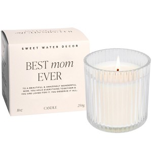 Sweet Water Decor Best Mom Ever 11oz Ribbed Candle with Gift Box - 1 of 4