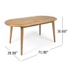 CAVINAS 71 Inch Rectangle Patio Table,Outdoor Dining Table with Acacia Wood Legs,Patio Dining Table for 6 - 3 of 4