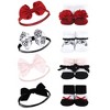 Hudson Baby Infant Girl 16Pc Headband and Socks Giftset, Black Toile, One Size - 2 of 2
