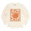 Simply Sage Market Pumpkin Checkered Distressed Garment Dyed Long Sleeve - 2 of 4
