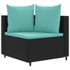vidaXL Patio Sofa Set with Cushions Garden Furniture 10 Piece Poly Rattan - Black and Blue - 3 of 4