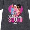 Girls' - Barbie - Valentine's Squad Graphic Short Sleeve Fleece Dress - 2 of 3