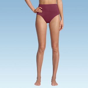 Lands' End Women's Chlorine Resistant Pinchless High Waisted Bikini Bottoms - 1 of 3
