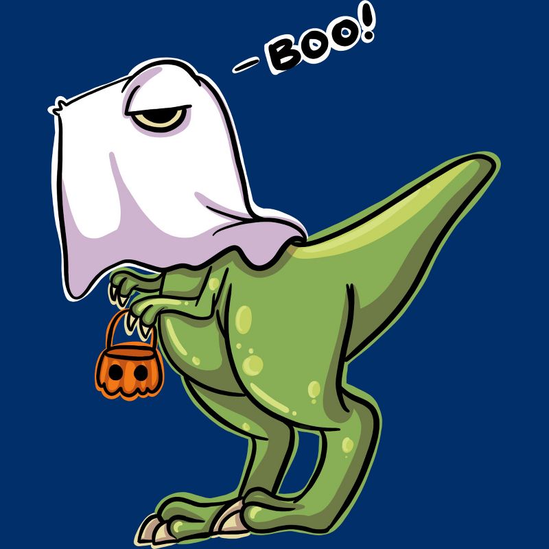 Men's Design By Humans Halloween Ghost Dinosaur By whynot007 T-Shirt, 2 of 4