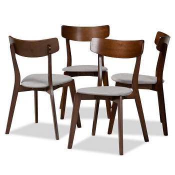 Set of 4 Iora Upholstered Wood Dining Chairs - Baxton Studio