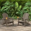WestinTrends Azura Tool-Free Assembly Outdoor Patio HDPE Plastic Adirondack Chair with Cup Holder (Set of 2), White - 2 of 4