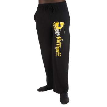 Harry Potter H Hufflepuff Logo Print Men's Sleep Pajama Pants
