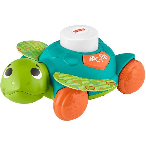 Fisher-Price Poppity Pop Turtle infant push-along vehicle that encourages crawling 