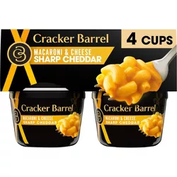 Cracker Barrel Sharp Cheddar Macaroni & Cheese Cups - 9.56oz/4pk