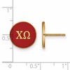 Black Bow Jewelry 14k Yellow Gold Plated Sterling Silver Chi Omega Greek Life Stud Earrings - 2 of 3