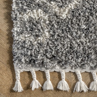 Transitional Kristi Easy-Care Shag Runner Rug, 2' 6" x 8', Gray